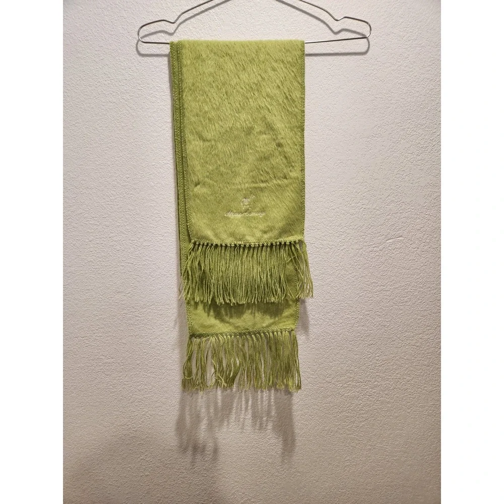 Alpaca Company Soft Alpaca Wool Scarf Green Fringe Winter‎ Wrap Unisex lime